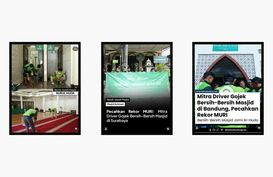 Mitra Gojek Bersih-Bersih Masjid