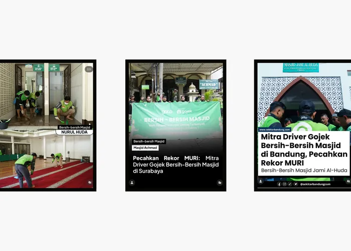 Mitra Gojek Bersih-Bersih Masjid
